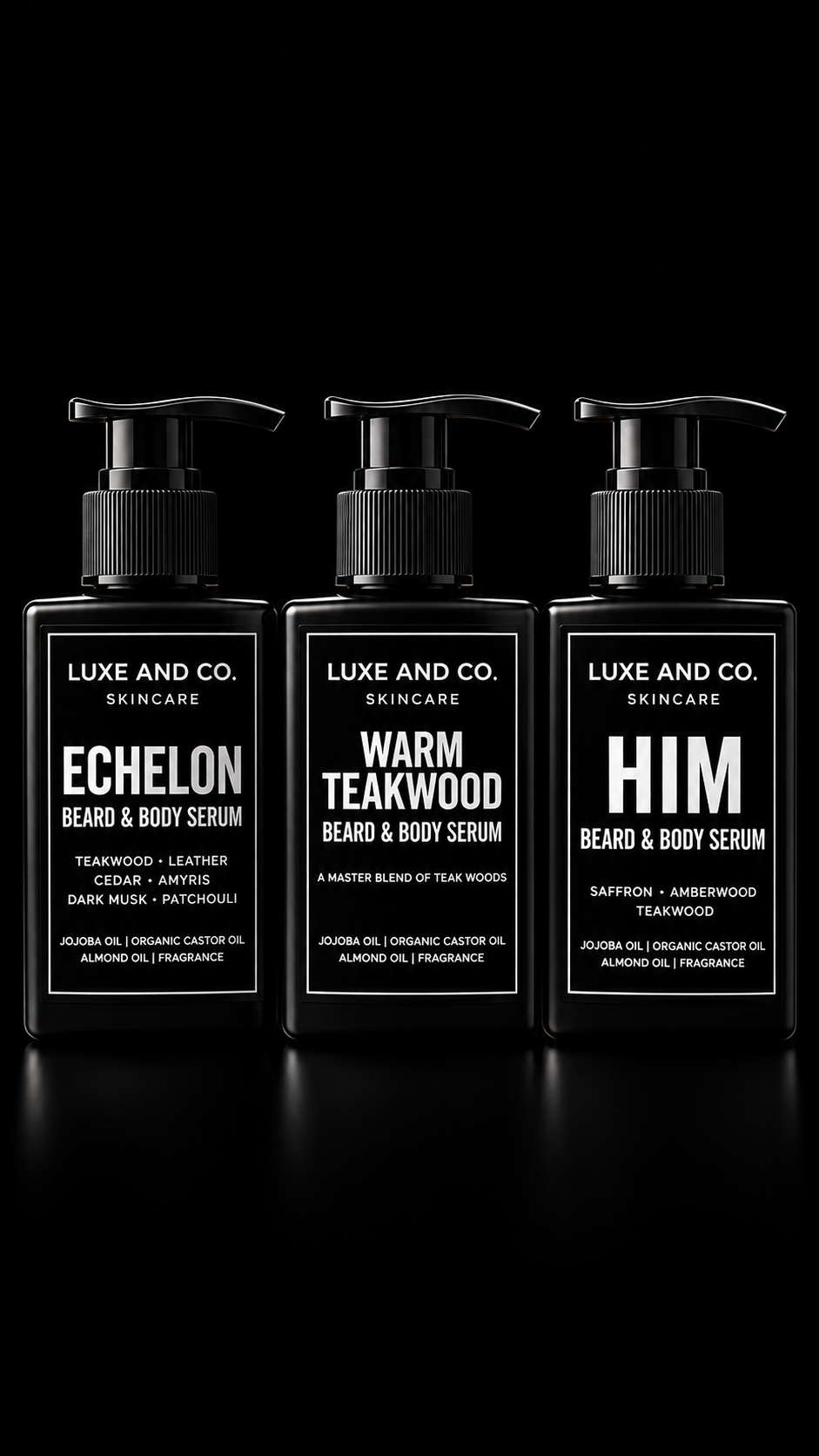 Men’s Upper Echelon Trio | 3-Piece Beard + Body Serum Set