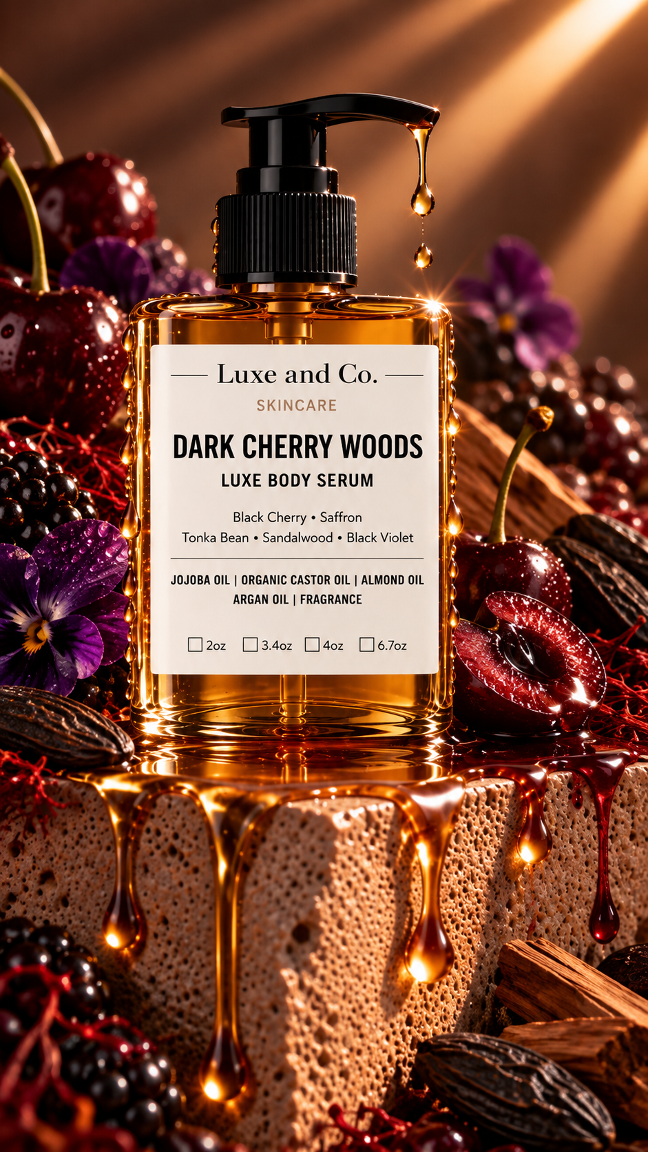 Dark Cherry Woods Luxe Body Serum