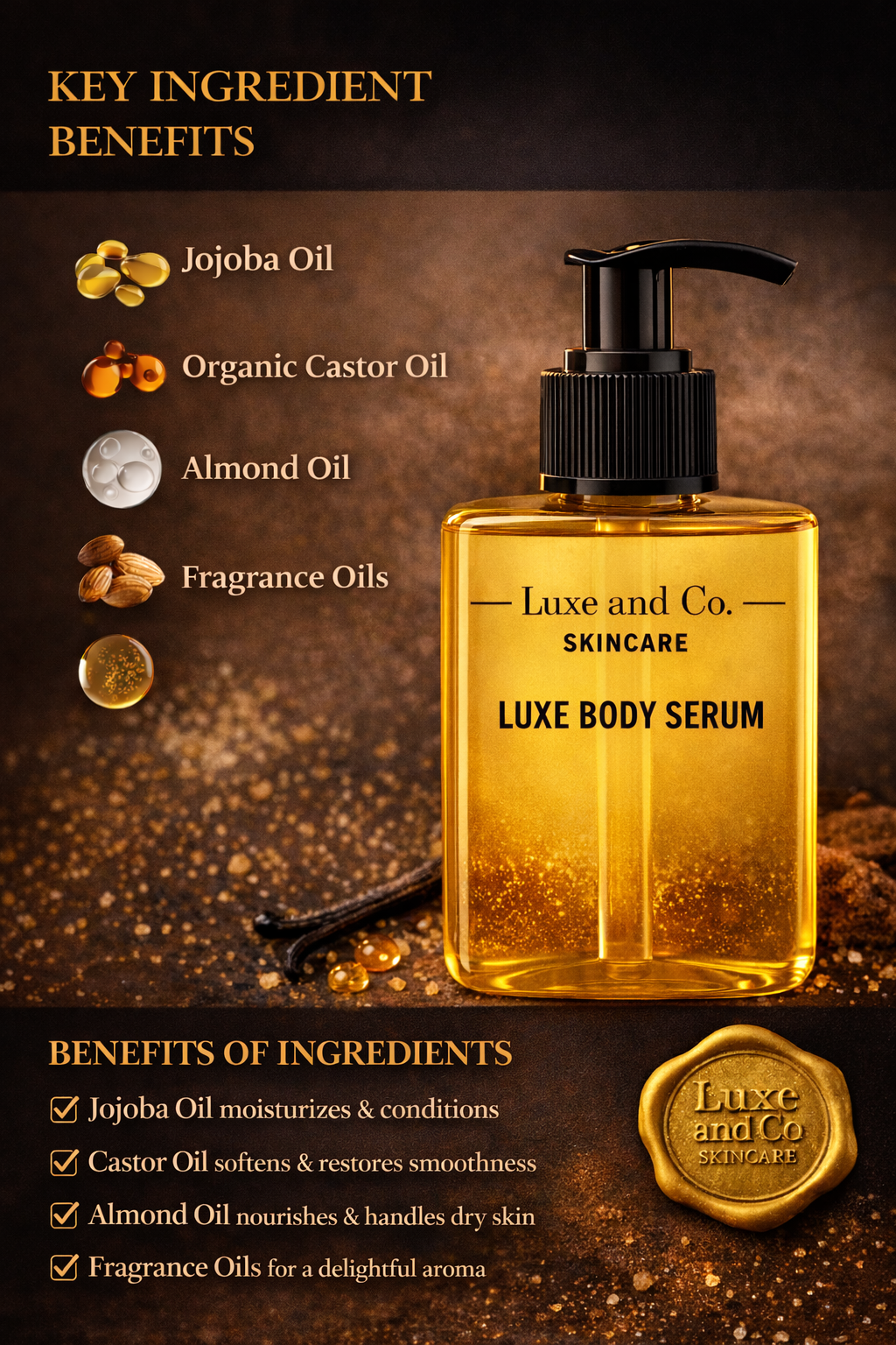 Santal Woods Luxe Body Serum ~ LIMITED RELEASE ~ Private Reserves Collection
