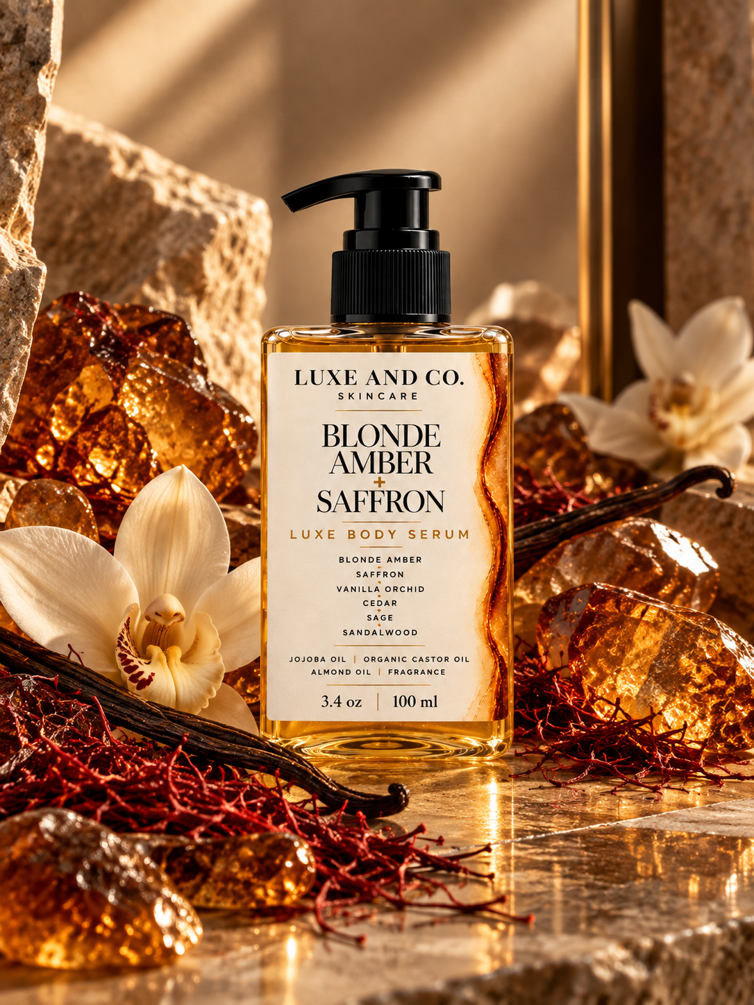 Blonde Amber + Saffron Luxe Body Serum